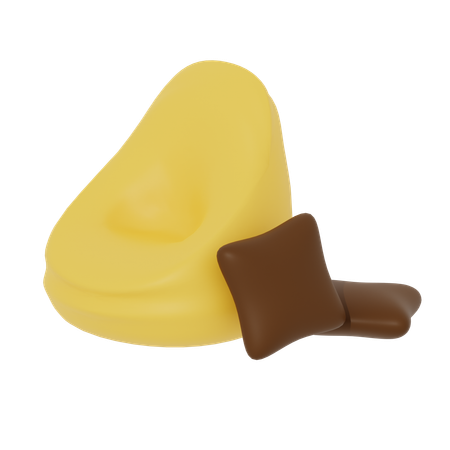 Yellow Bean Bag  3D Icon