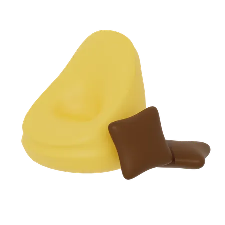 Yellow Bean Bag  3D Icon