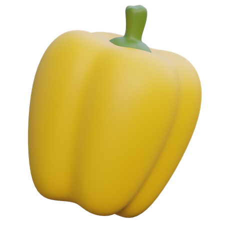Yellow Bell Pepper Paprika  3D Icon