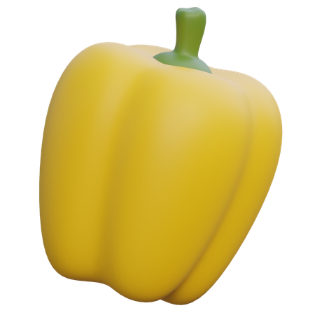 Yellow Bell Pepper Paprika  3D Icon