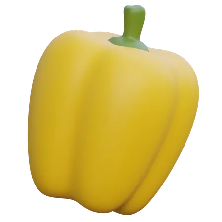 Yellow Bell Pepper Paprika  3D Icon