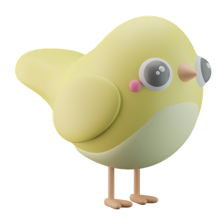 Yellow Canary Bird 3D Illustration