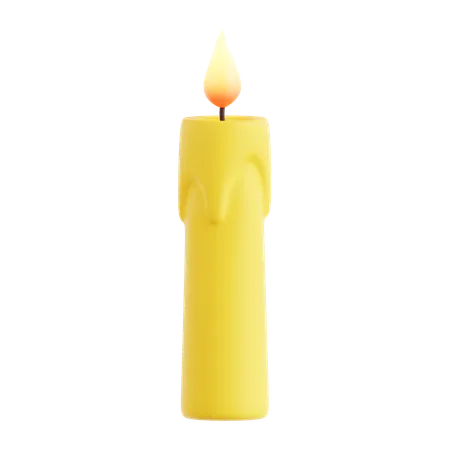 Yellow Candle  3D Icon