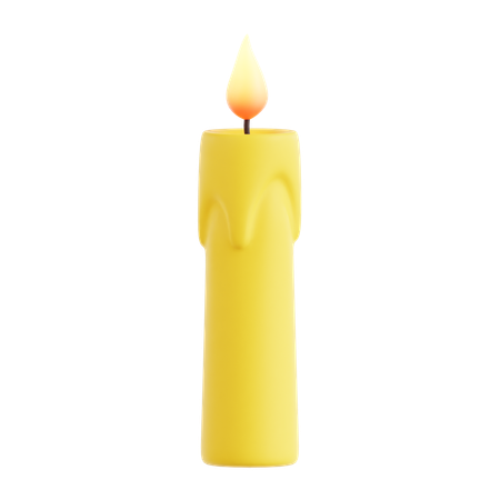 Yellow Candle  3D Icon