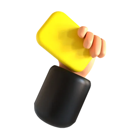 3 D Yellow Card Icon For Sport Design 3D Icon