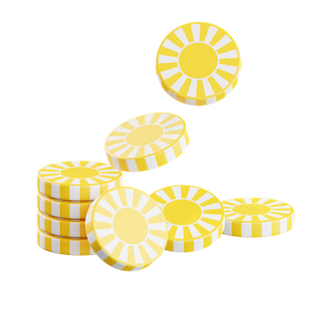 Yellow Casino Chip  3D Icon