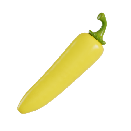 Yellow Chilipepper  3D Illustration