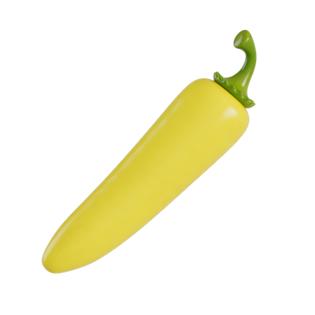 Yellow Chilipepper 3D Illustration