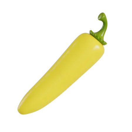 Yellow Chilipepper  3D Illustration