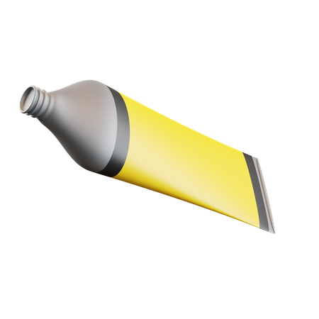 Yellow Color Tube  3D Icon