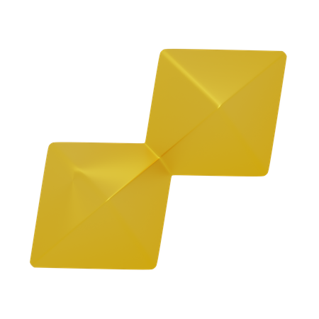 Yellow Double Polygon  3D Icon