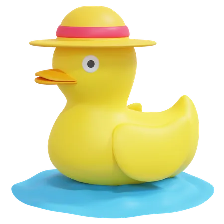 Little Duck Swimming Spring Icon Illustration 3D Icon
