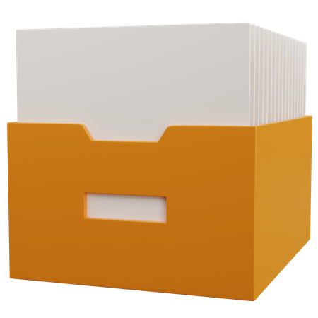 Yellow File Storage 3D Icon