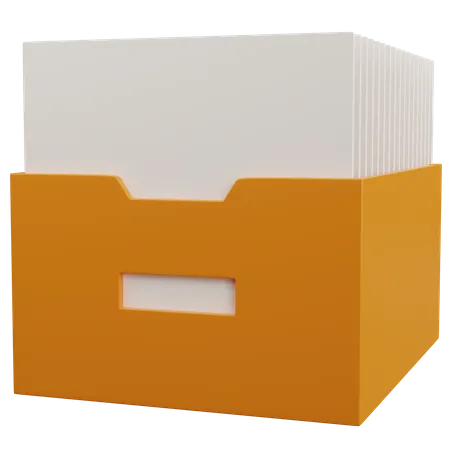 3 D Rendering Yellow File Storage Isolated 3D Icon