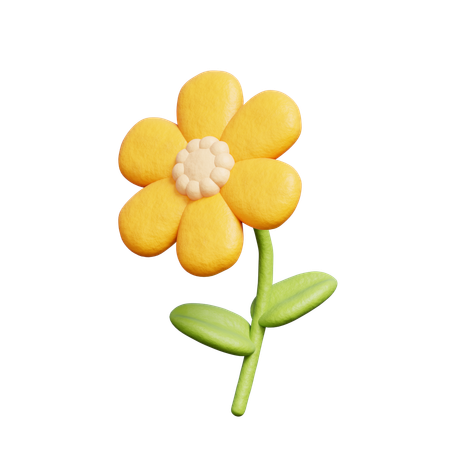 Yellow Flower  3D Icon