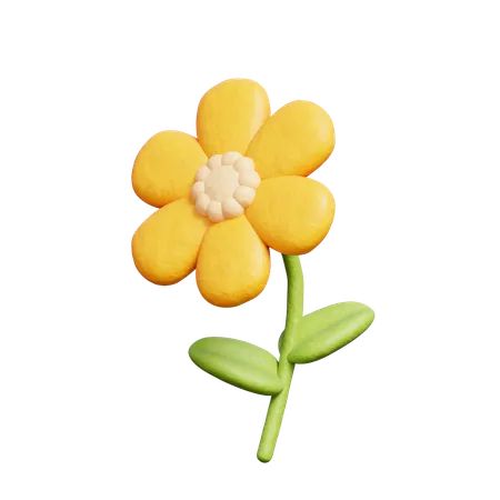 Yellow Flower  3D Icon