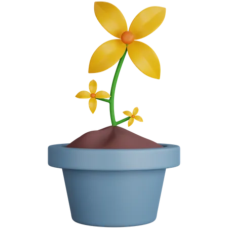 Yellow Flower  3D Icon