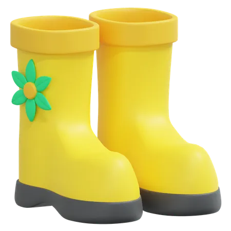 Yellow Garden Boot  3D Icon