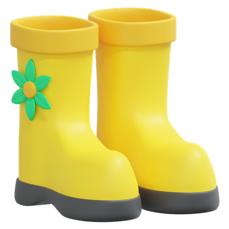 Yellow Garden Boot  3D Icon