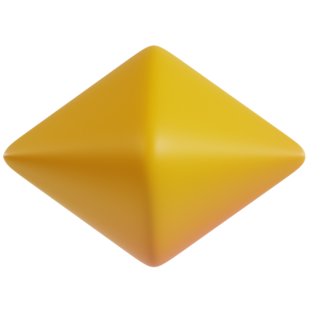 Yellow Geometric Shape  3D Icon