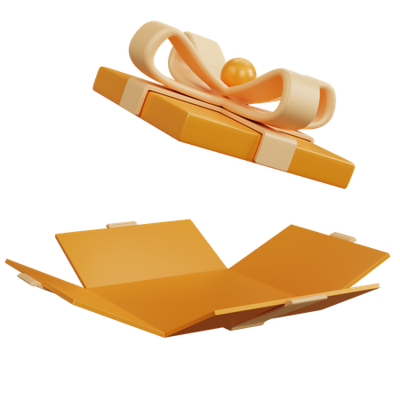 Yellow Gift Box Wide Open 3D Icon