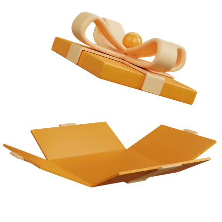 Yellow Gift Box Wide Open 3D Icon