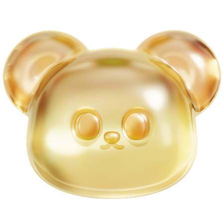 Yellow Gummy Bear Head  3D Icon