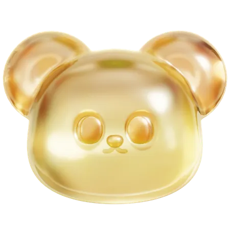 Yellow Gummy Bear Head  3D Icon