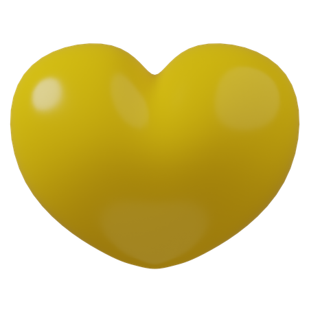 Yellow Heart  3D Icon
