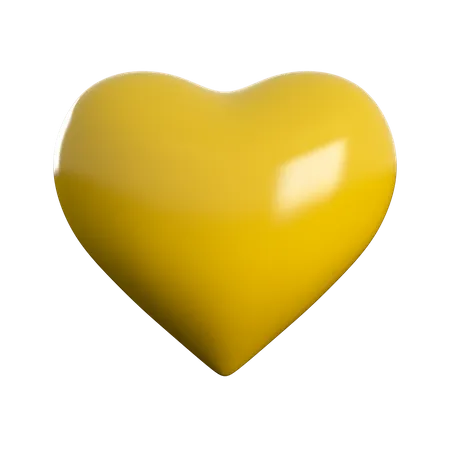 Yellow Heart  3D Icon