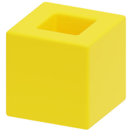 Yellow Hollow Box  3D Icon