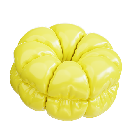 Yellow inflatable balloon  3D Icon