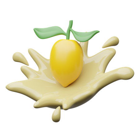 Yellow lemon juice  3D Icon