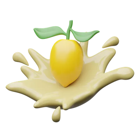 Yellow lemon juice  3D Icon