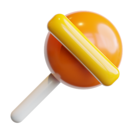 Yellow lollipop  3D Icon