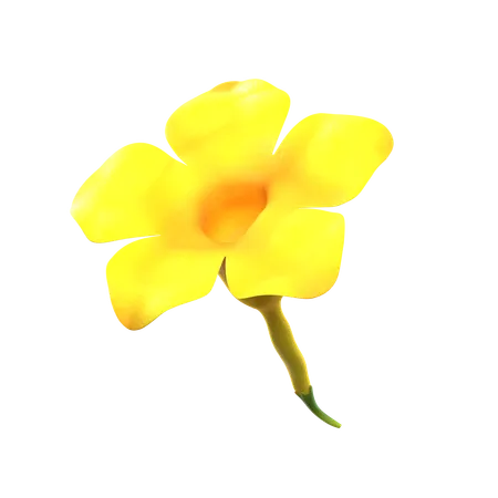 Yellow Natural Flower  3D Icon