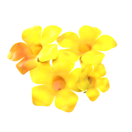 Yellow Natural Flower  3D Icon