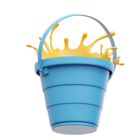 Yellow Paint Bucket  3D Icon