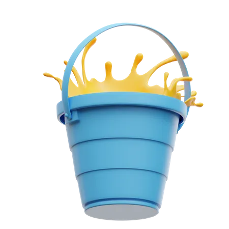 Yellow Paint Bucket  3D Icon