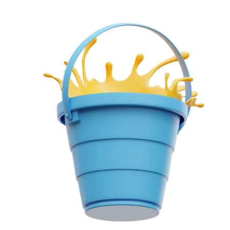 Yellow Paint Bucket 3D Icon