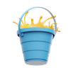 3d yellow paint bucket logo