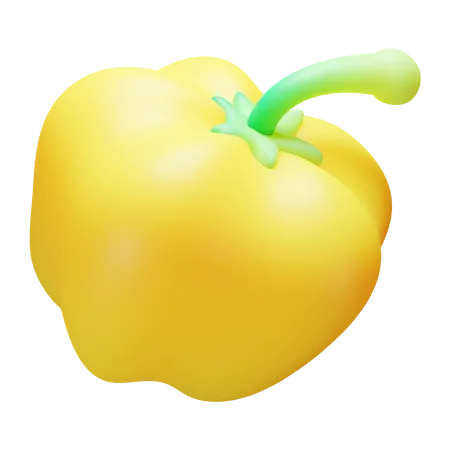 Yellow Paprika 3D Illustration