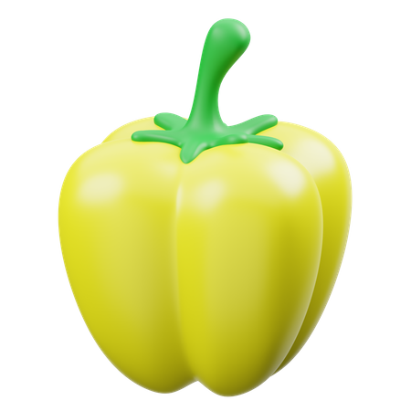 Yellow Paprika 3D Icon