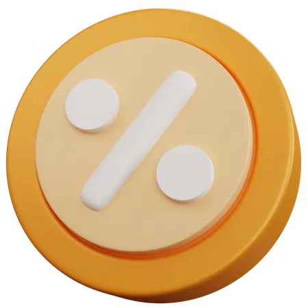 Yellow Percent Tag 3D Icon