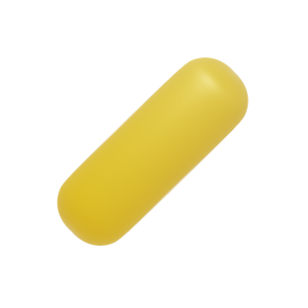 Yellow Pill Shape  3D Icon