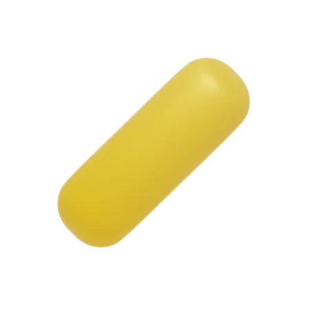 Yellow Pill Shape  3D Icon
