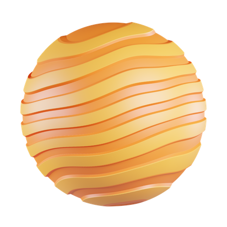 Yellow Planet  3D Icon