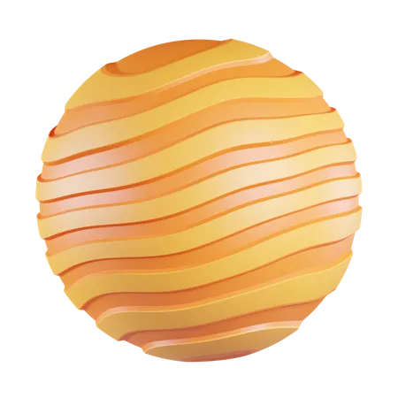 Yellow Planet  3D Icon