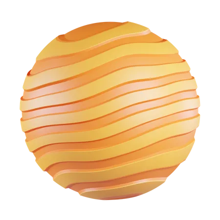 Yellow Planet 3D Icon