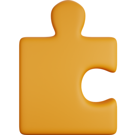 Yellow Puzzle Piece  3D Icon